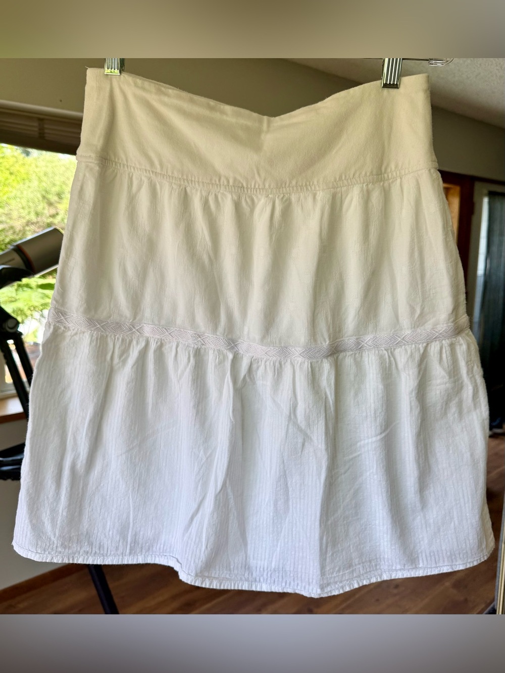 Prana Taja Organic Cotton A-Line Midi Skirt, Size XS, White Color, Beach ready! - Picture 14 of 16